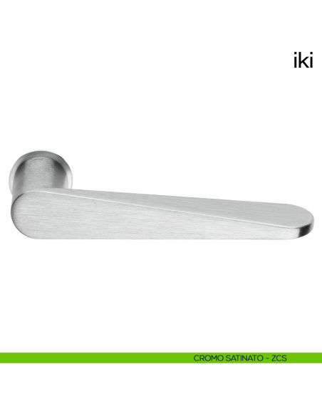 Maniglia per porta Iki dnd handles con rosetta minimale Unico cromo satinato