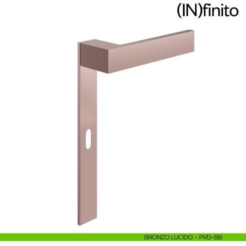 Infinito dnd handles placca corta foro patent bronzo lucido