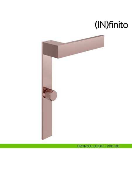 Infinito dnd handles placca corta nottolino wc bronzo lucido