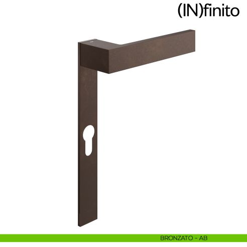 Infinito dnd handles placca corta foro yale bronzato