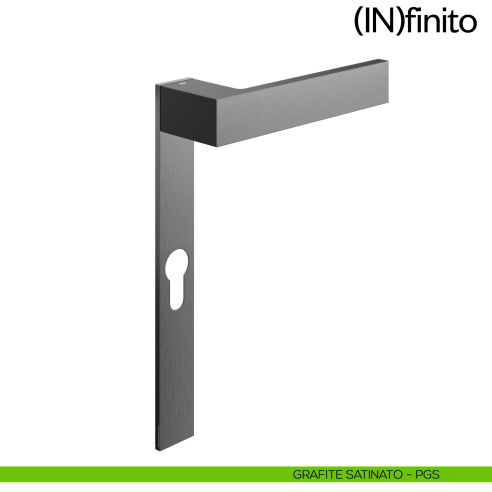 Infinito dnd handles placca corta foro yale grafite satinato