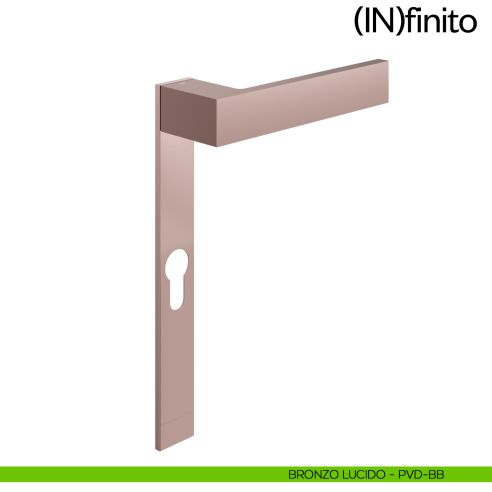 Infinito dnd handles placca corta foro yale bronzo lucido