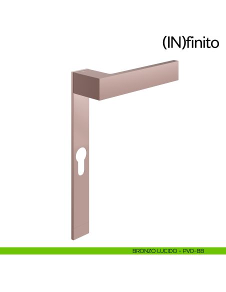 Infinito dnd handles placca corta foro yale bronzo lucido