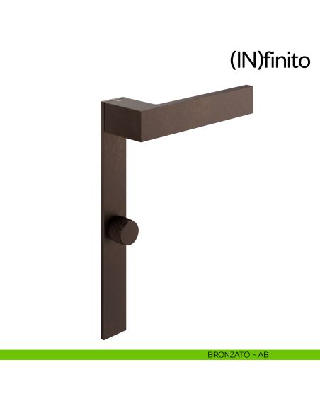 Infinito dnd handles placca lunga con nottolino wc bronzato