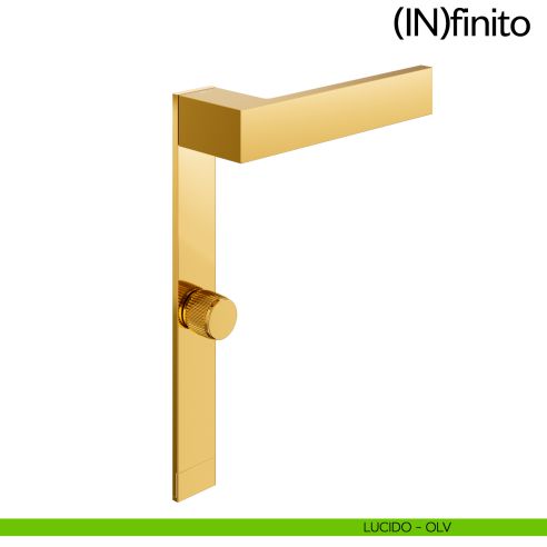 Infinito dnd handles placca lunga con  nottolino wc lucido