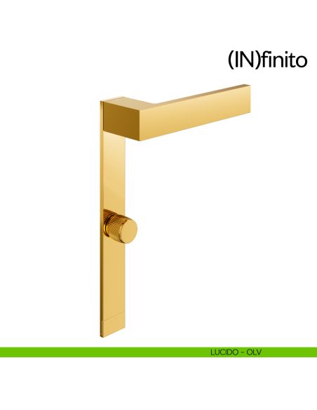 Infinito dnd handles placca lunga con  nottolino wc lucido