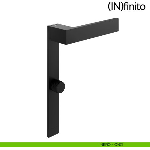 Infinito dnd handles placca lunga con nottolino WC nero