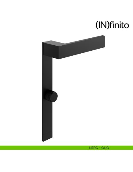 Infinito dnd handles placca lunga con nottolino WC nero