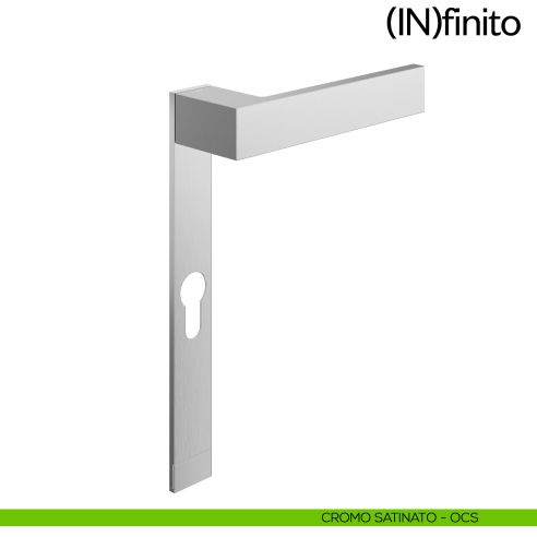 Infinito dnd handles placca lunga foro yale cromo satinato