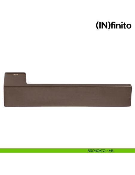 Maniglia per porta Infinito dnd handles su rosetta minimale bronzato