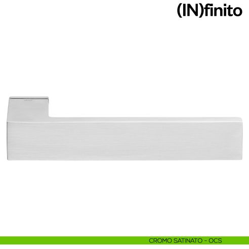 Maniglia per porta Infinito dnd handles su rosetta minimale cromo satinato