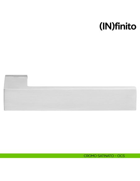 Maniglia per porta Infinito dnd handles su rosetta minimale cromo satinato