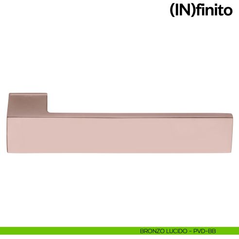 Maniglia per porta Infinito dnd handles su rosetta minimale bronzo lucido