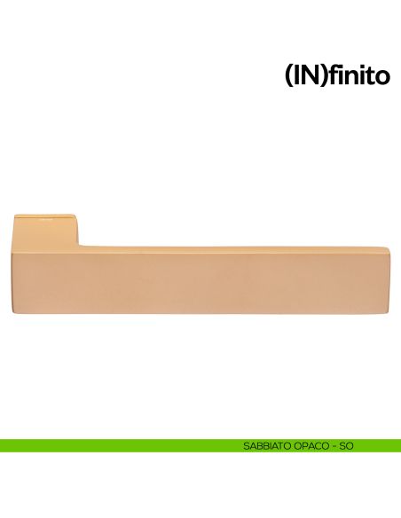 Maniglia per porta Infinito dnd handles su rosetta minimale sabbiato opaco