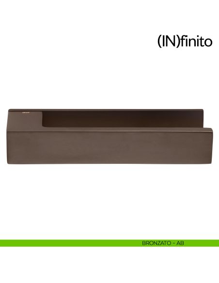 Maniglia per porta Infinito dnd handles su placca orizzontale bronzato
