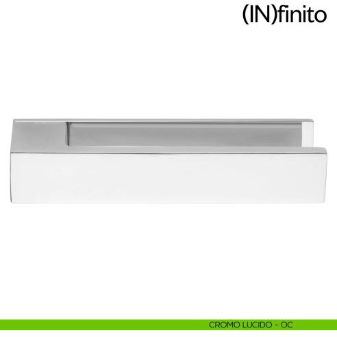 Maniglia per porta Infinito dnd handles su placca orizzontale cromo lucido