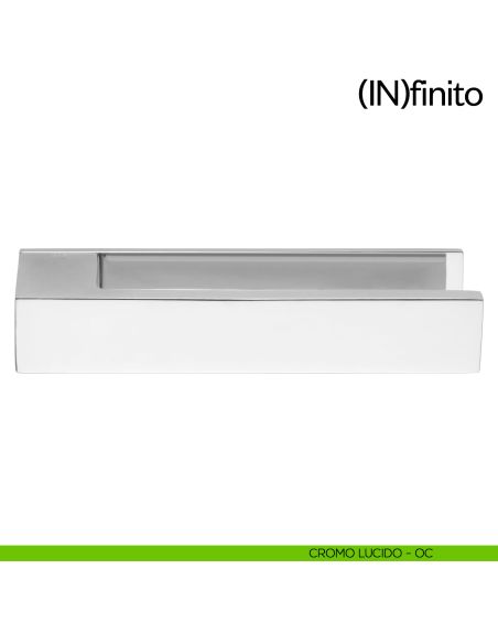 Maniglia per porta Infinito dnd handles su placca orizzontale cromo lucido
