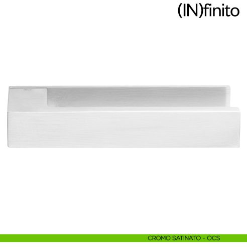 Maniglia per porta Infinito dnd handles su placca orizzontale cromo satinato