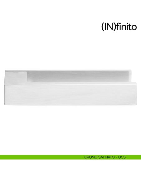 Maniglia per porta Infinito dnd handles su placca orizzontale cromo satinato