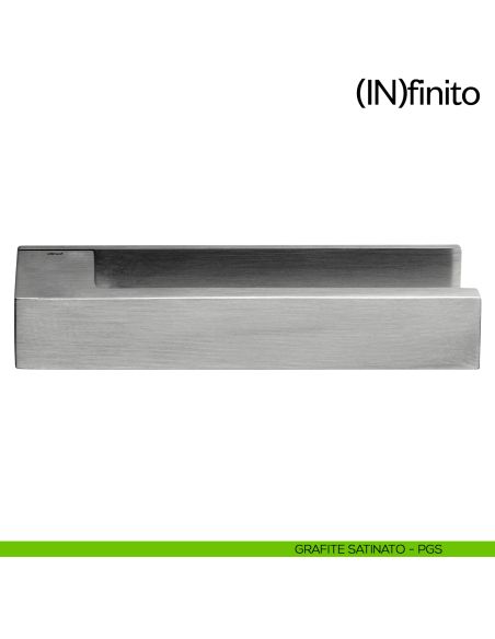Maniglia per porta Infinito dnd handles su placca orizzontale grafite satinato