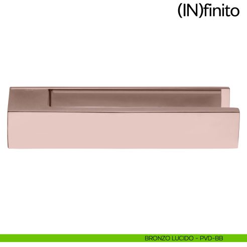 Maniglia per porta Infinito dnd handles su placca orizzontale bronzo lucido