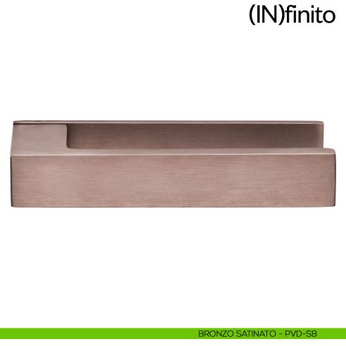Maniglia per porta Infinito dnd handles su placca orizzontale bronzo satinato