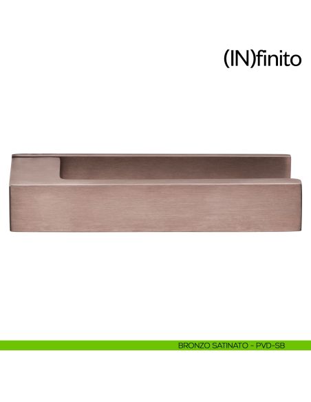 Maniglia per porta Infinito dnd handles su placca orizzontale bronzo satinato
