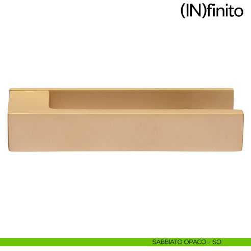 Maniglia per porta Infinito dnd handles su placca orizzontale sabbiato opaco