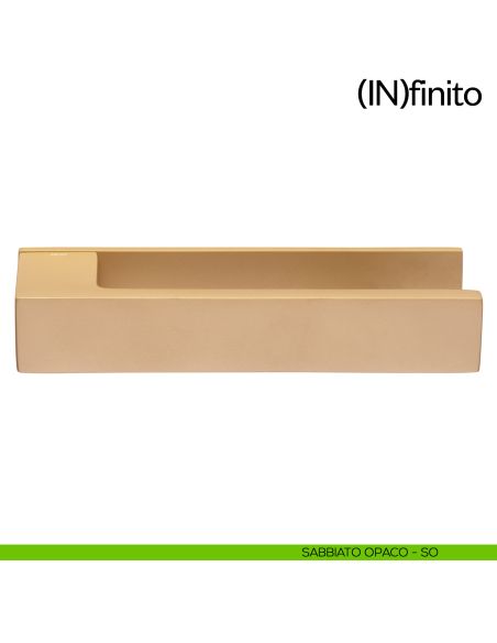 Maniglia per porta Infinito dnd handles su placca orizzontale sabbiato opaco