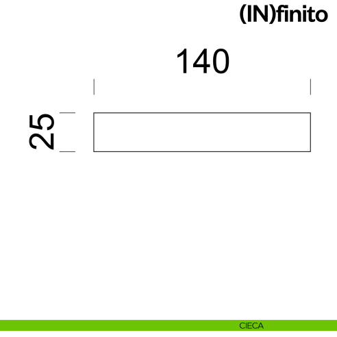 Maniglia per porta Infinito dnd handles su placca orizzontale cieca