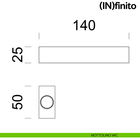 Maniglia per porta Infinito dnd handles su placca orizzontale nottolino wc
