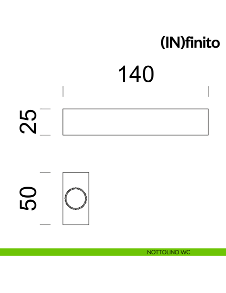 Maniglia per porta Infinito dnd handles su placca orizzontale nottolino wc