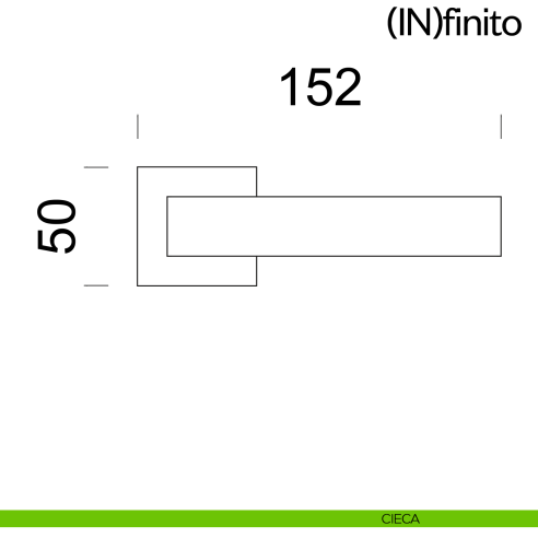 Maniglia per porta Infinito dnd handles con rosetta quadrata cieca