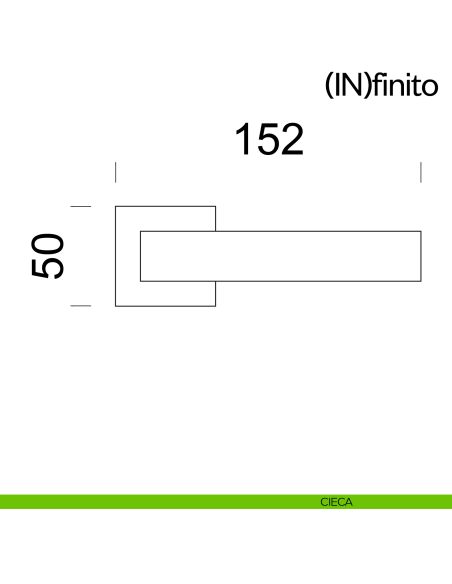 Maniglia per porta Infinito dnd handles con rosetta quadrata cieca