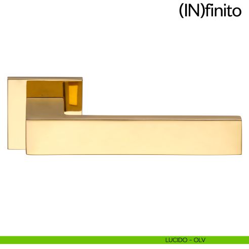 Maniglia per porta Infinito dnd handles con rosetta quadrata lucido