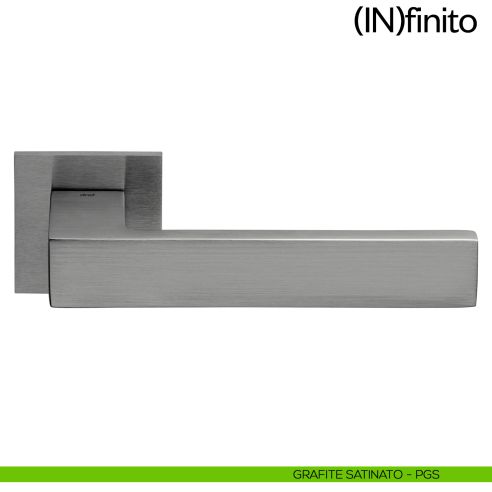 Maniglia per porta Infinito dnd handles con rosetta quadrata grafite satinato