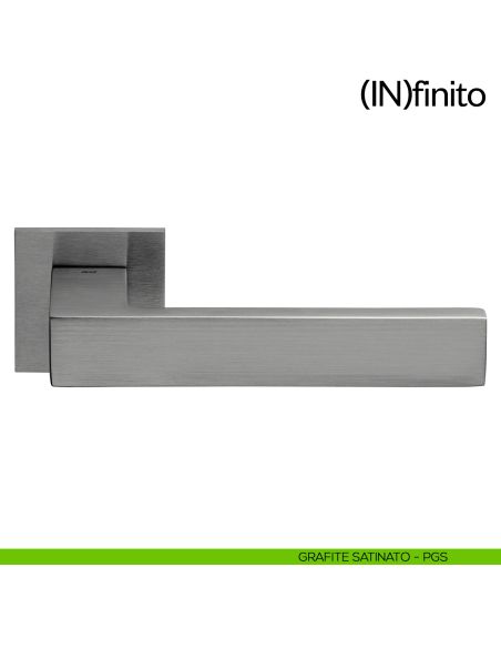 Maniglia per porta Infinito dnd handles con rosetta quadrata grafite satinato