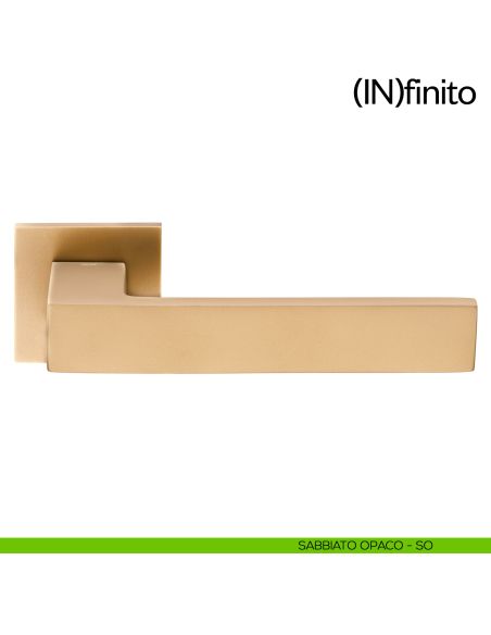 Maniglia per porta Infinito dnd handles con rosetta quadrata sabbiato opaco