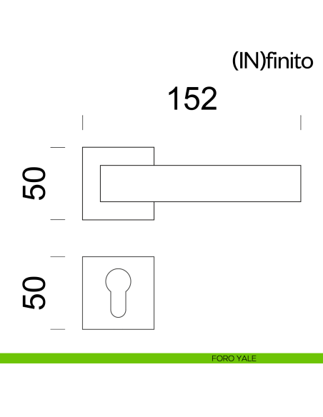 Maniglia per porta Infinito dnd handles con rosetta quadrata foro yale