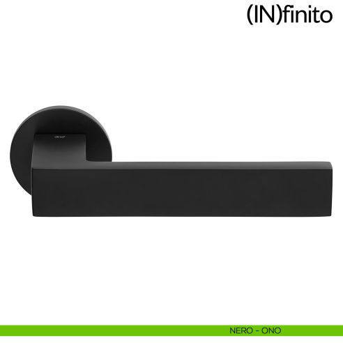 Maniglia per porta Infinito dnd handles con rosetta tonda nero
