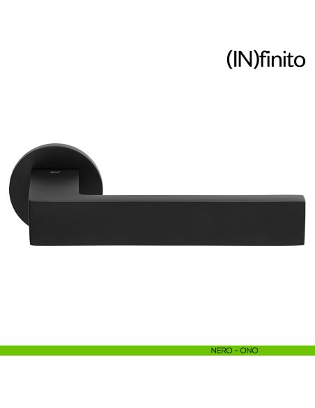 Maniglia per porta Infinito dnd handles con rosetta tonda nero