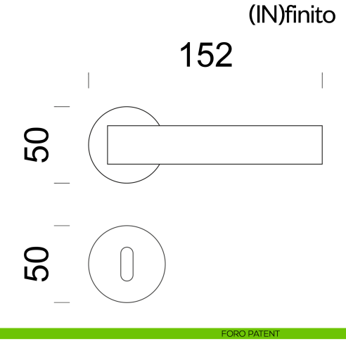 Maniglia per porta Infinito dnd handles con rosetta tonda foro patent