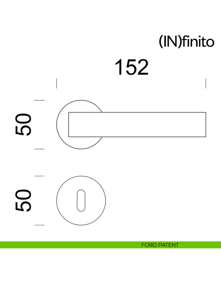 Maniglia per porta Infinito dnd handles con rosetta tonda foro patent