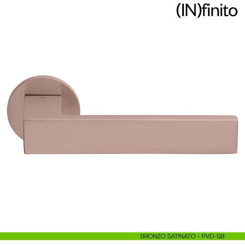 Maniglia per porta Infinito dnd handles con rosetta tonda bronzo satinato