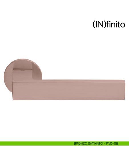 Maniglia per porta Infinito dnd handles con rosetta tonda bronzo satinato
