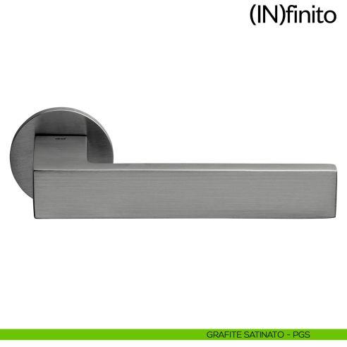 Maniglia per porta Infinito dnd handles con rosetta tonda grafite satinato