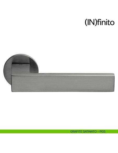 Maniglia per porta Infinito dnd handles con rosetta tonda grafite satinato