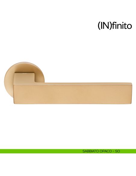 Maniglia per porta Infinito dnd handles con rosetta tonda sabbiato opaco