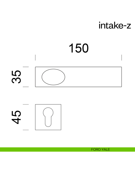 Maniglia per porta Intake-Z dnd Handles foro yale