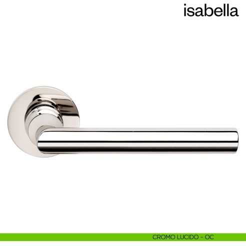 Maniglia per porta Isabella dnd Handles con rosetta fine cromo lucido